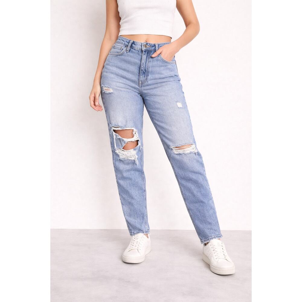 Hollister Curvy Mom Jeans 9R W29 L27 High Rise Distressed Vintage Stretch